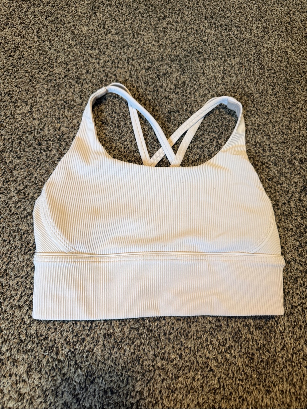 lululemon Ribbed Longline Sports Bra White – Size 6